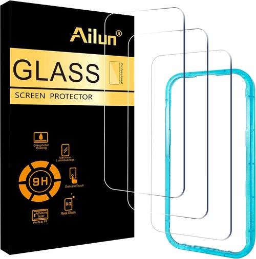 Ailun 3-Pack Tempered Glass Screen Protector for iPhone 17 Pro - Installation Frame & Sensor Protection