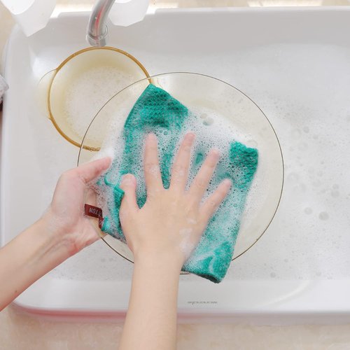 Homaxy 100% Cotton Dish Cloths - Ultra Soft & Absorbent Quick-Drying Towels | 12-Pack, 12 x 12 Inches, Teal
