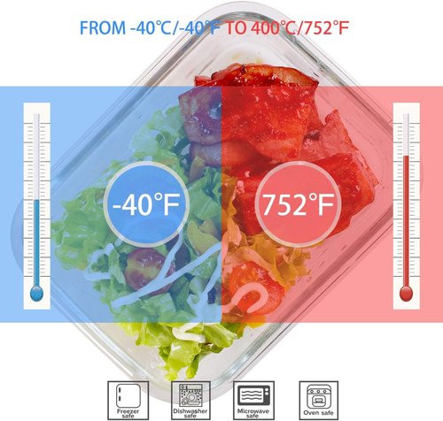 AILTEC Glass Meal Prep Containers - 18-Piece BPA-Free & Leak-Proof Food Storage Set with Lids