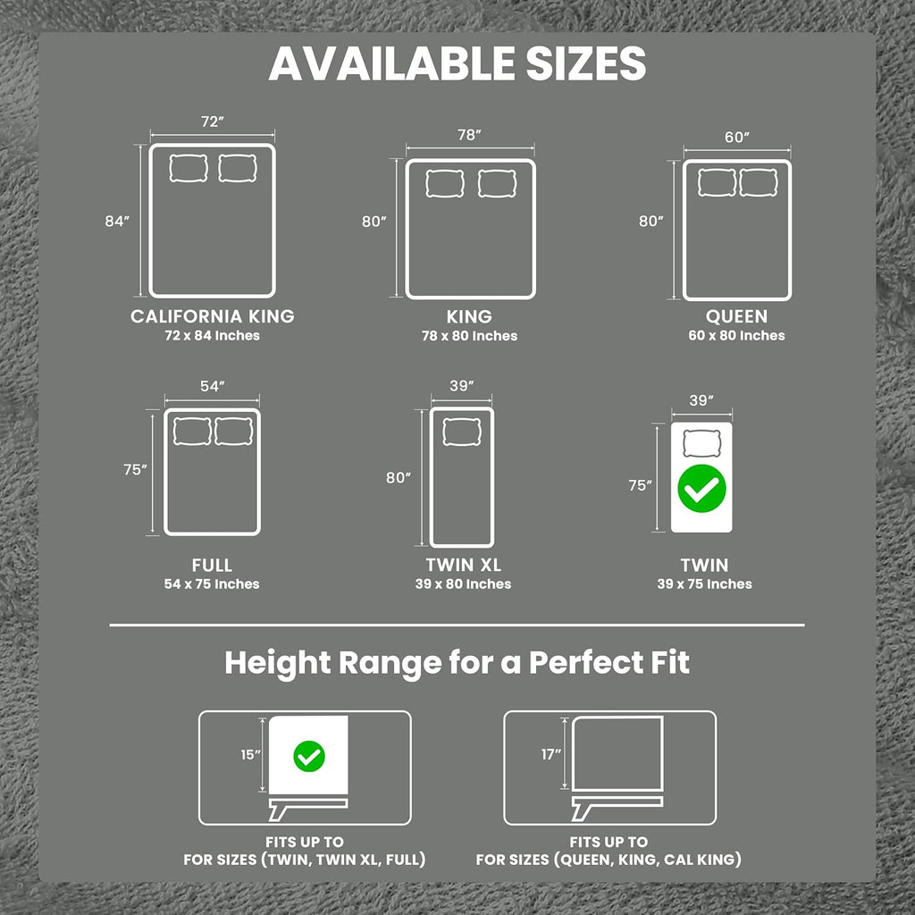 Utopia Bedding Twin Size Mattress Protector - Waterproof Terry Cover with Deep Pockets (Gray)