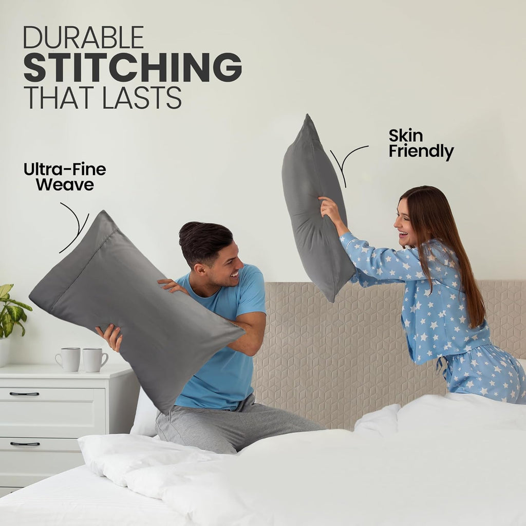 Utopia Bedding Pillow Covers - Soft Brushed Microfiber 2-Pack | Oeko-TEX Certified, 20x30 Inches (Grey)