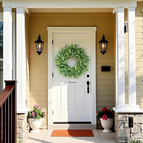 Boxwood Wreath - 26" Large Artificial Greenery for Front Door & Porch | All-Season Home Decor
