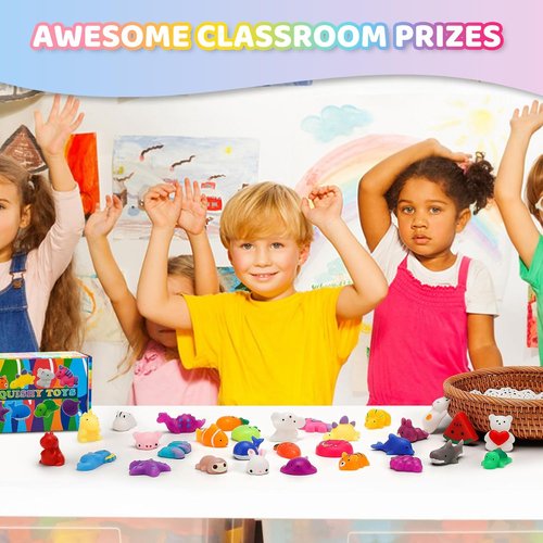 Mochi Squishy Toys - 30 Pack Mini Fidget Toys for Kids | Perfect Birthday Party Favors & Classroom Prizes
