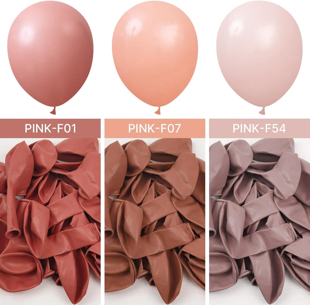 PartyWoo Dusty Pink Balloons - 50pcs 12 Inch Boho Blush & Lilac Latex Helium Balloons for Celebrations