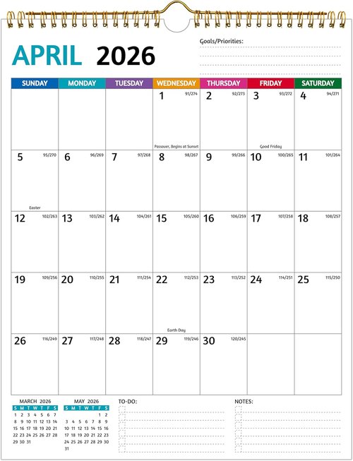 2026-2027 Wall Calendar | Large Blocks & Thick Paper for Easy Organization - 11.5 x 14.5 In
