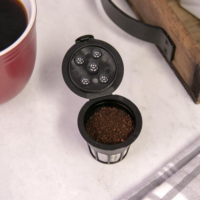 Cafe Supreme 5-Stream Reusable Single Serve Coffee Filter K Cup Pod + EZ-Scoop Coffee Scoop with Funnel | Compatible with Keurig 1 or 5-Stream Coffee Makers
