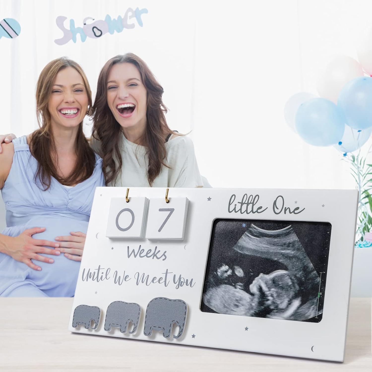 Sonogram Picture Frame - Ultrasound Photo Frame with Baby Countdown Weeks | Perfect Gift for Expecting Parents