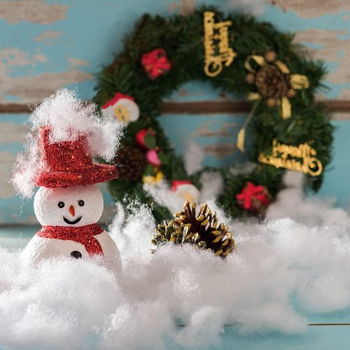 CFOFT Fake Snow - Cotton Snow Fluff for Christmas Village & Winter Decor | 11.2 OZ