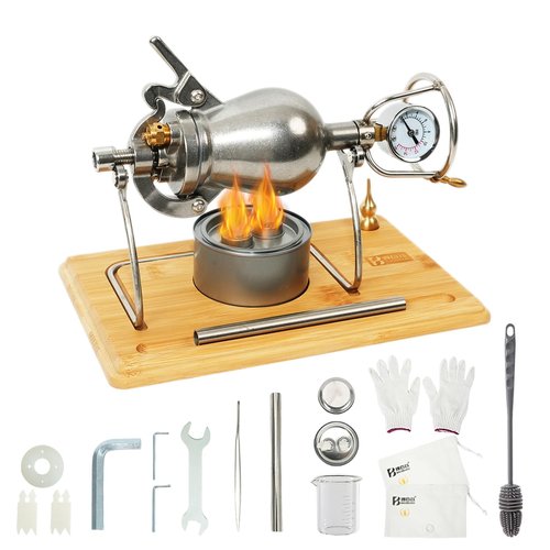 260ML Chinese Popcorn Cannon Machine, Chinese Popcorn Maker, High Pressure Popcorn Popper, Stainless Steel Hand Popcorn Machine, Mini Hand Popcorn Maker for Family Gathering Party Fun (with 2 Bags)