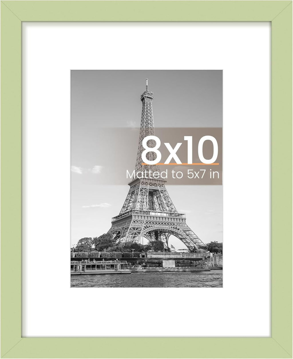 Upsimples 8x10 Picture Frame - Versatile Display for 5x7 or 8x10 Photos | Stylish Green, 1 Pack