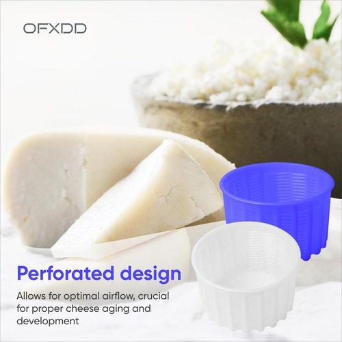 OFXDD Cheese Mold for Cheese Making - Cheese Molds 2 Pcs - Plastic Ricotta Basket 20 oz - Cheese Form Mold for Feta, Camembert, Ricotta