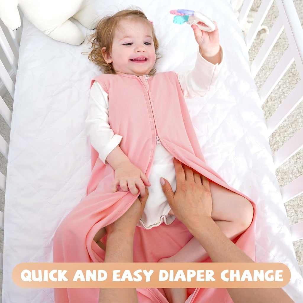 Yoofoss Baby Sleep Sack - 100% Organic Cotton Wearable Blanket for 12-18 Months | Lightweight 2-Way Zipper, TOG 0.5