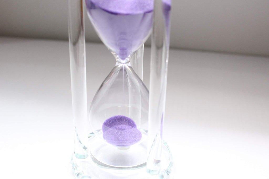 Lonovel 60 Minutes Hourglass Timer,Crystal Sand Timer Diamond Carving Surface,Good for Kitchen Office Desk Coffee Table Book Shelf Cabinet Decor Christmas Birthday Present Gift Box Package,(Purple)