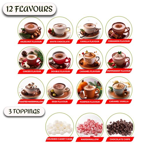 Hot Chocolate Advent Calendar 2025 - Gourmet Luxury Selection of 24 Flavors | Perfect Gift for All Ages