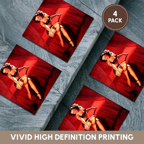 3dRose Print of Elvgren Pinup Im Just Retiring Ceramic Tile Coasters (Set of 4)