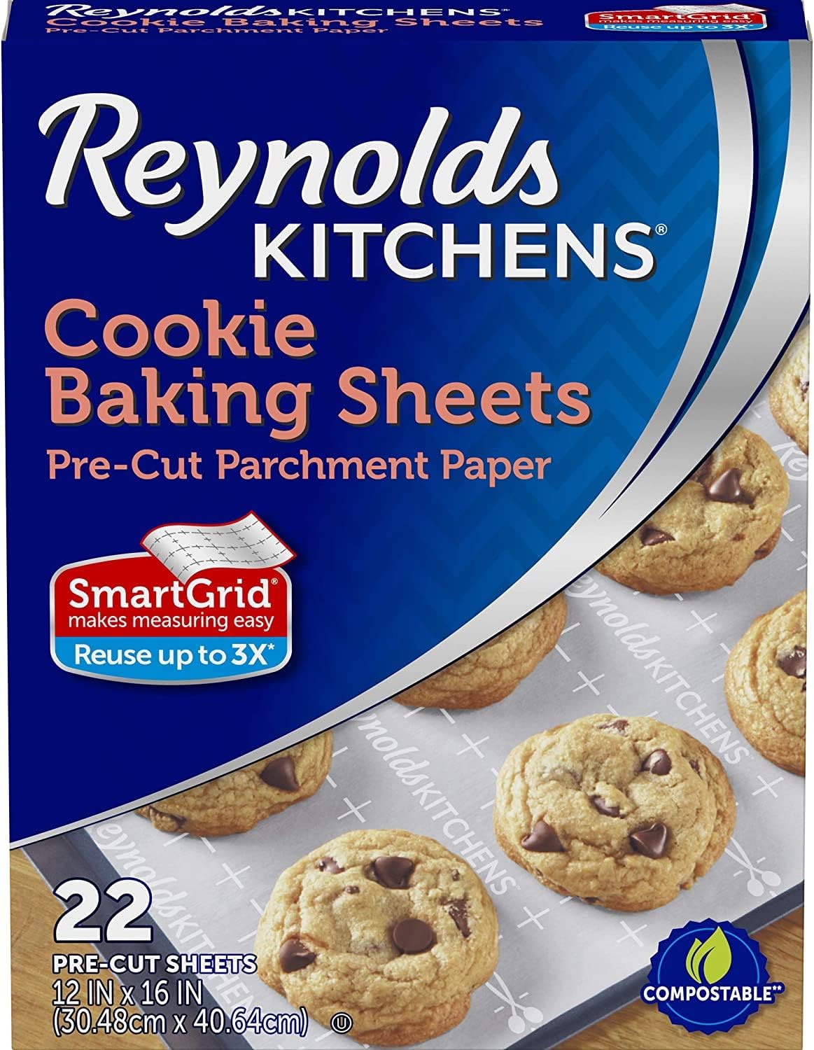Reynolds Kitchens Parchment Paper Baking Sheets - Pre-Cut, 22 Sheets Per Pack, Perfect for Cookies