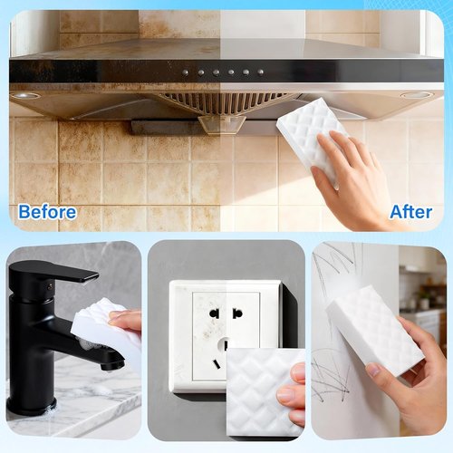 Magic Sponges | 30 Pack Melamine Cleaning Erasers - 2X Density Foam Pads for Kitchen & Bathroom