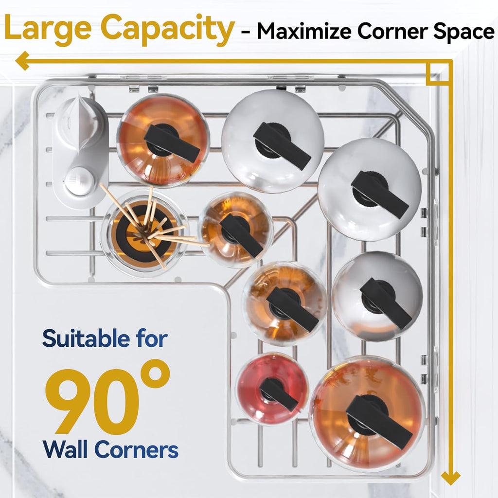 YASONIC Shower Caddy | 2-Pack Rustproof Stainless Steel Corner Shelves with Soap Holder - Silver