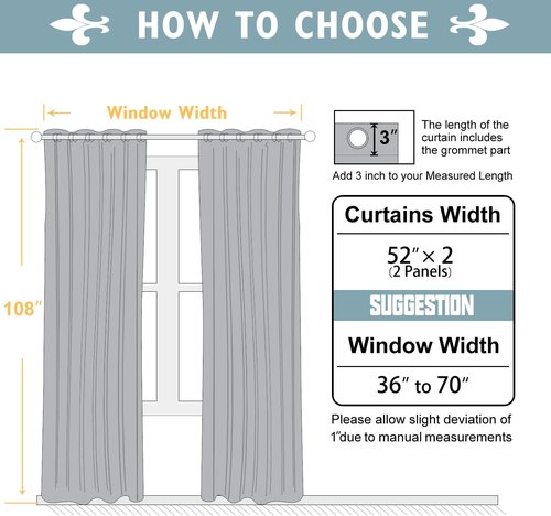 ChrisDowa Blackout Curtains - Thermal Insulated Room Darkening Panels | 108 Inches Long, Royal Blue, 2-Panel Set