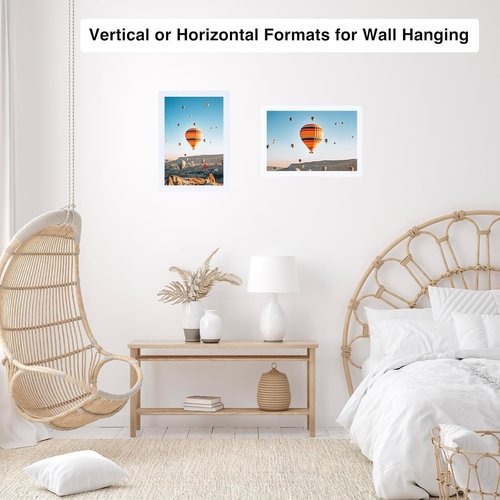 JCJMY 6x10 Picture Frame - White Wall Mount or Tabletop Display | Shatter-Resistant Plexiglass