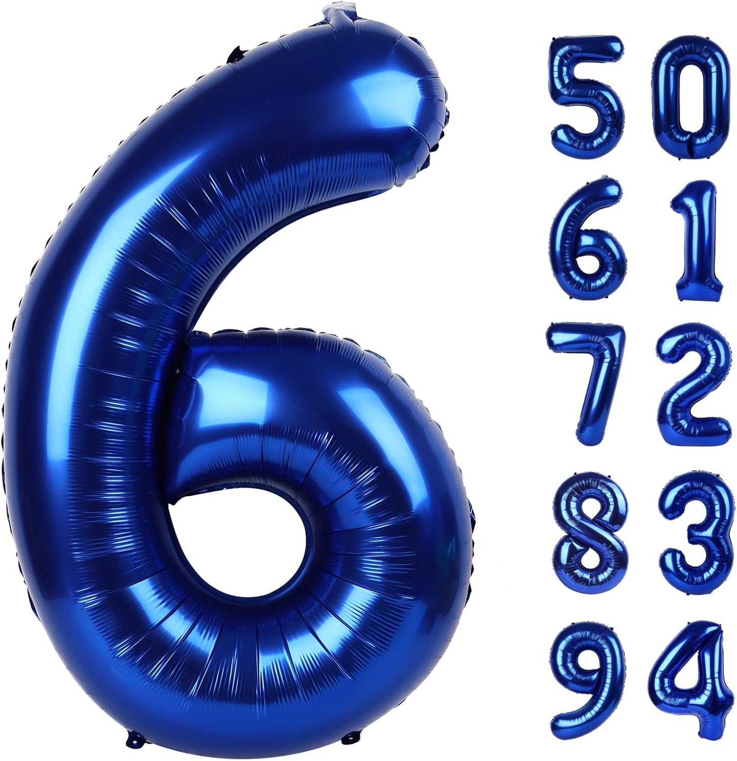 Night Blue Number 6 Balloon - 40 Inch Birthday Decoration for 6th Birthday Party Supplies