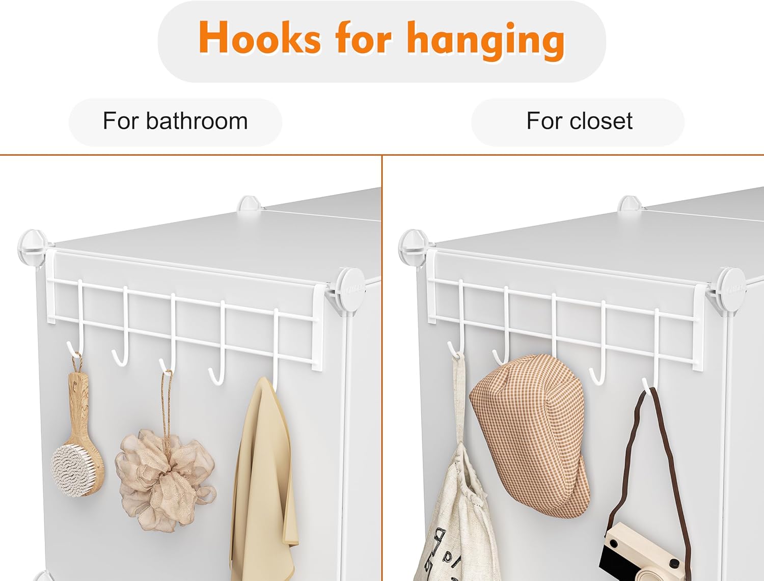 Skiennix Stackable Closet Organizers - 6 Cube Storage Solution for Bathroom & Wardrobe Organization