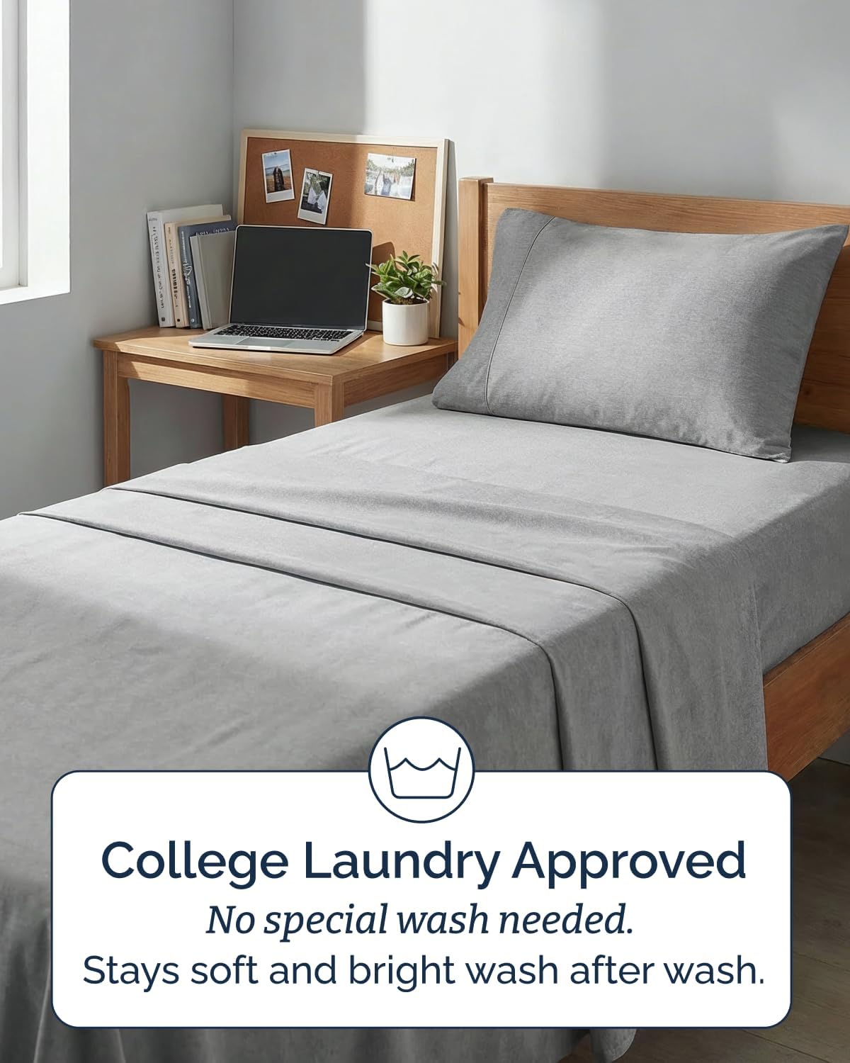 Skiennix Twin XL Sheet Set - Comfy Cooling Bed Sheets with Deep Pockets - Luxury Grey Bedding for All Ages