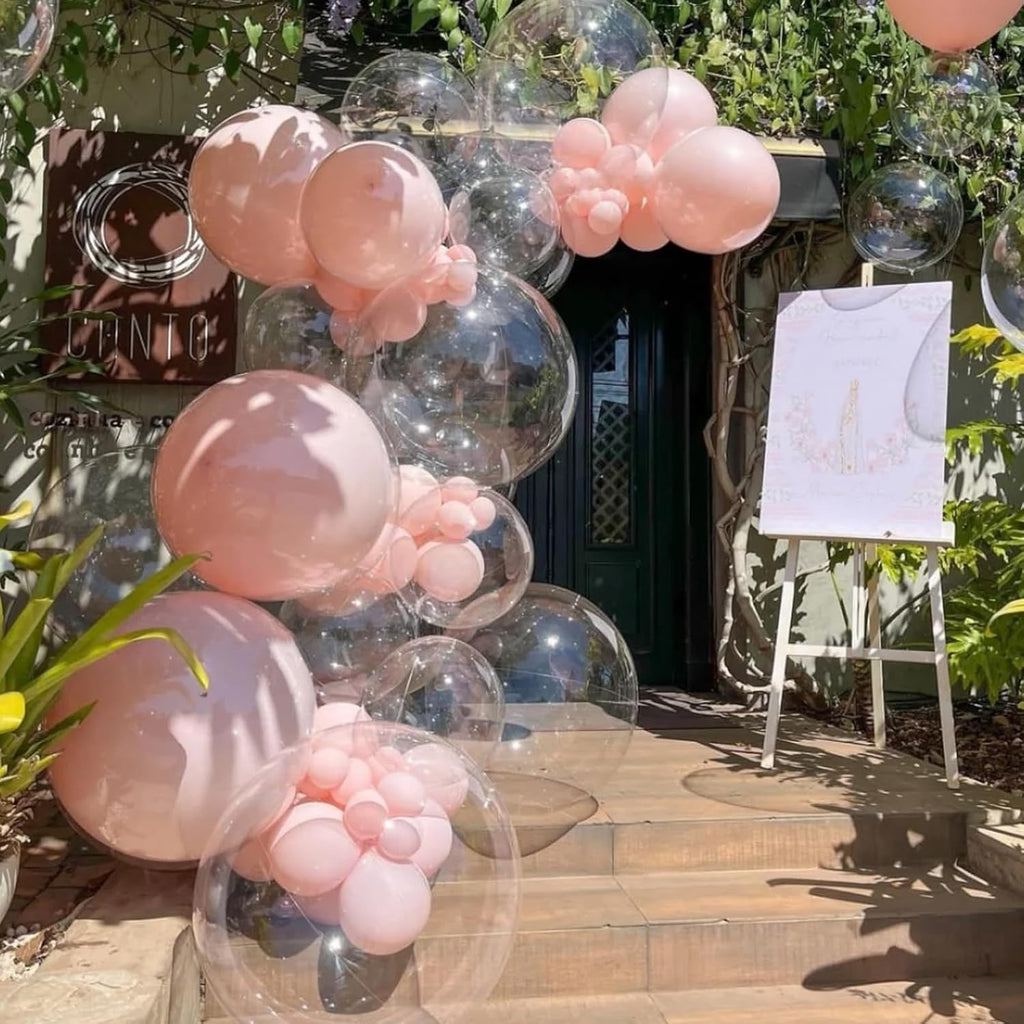 Voircoloria Clear Balloons - 90-Pack Transparent Balloon Garland Kit | 18/12/10/5 Inch for Weddings, Graduations, and Parties
