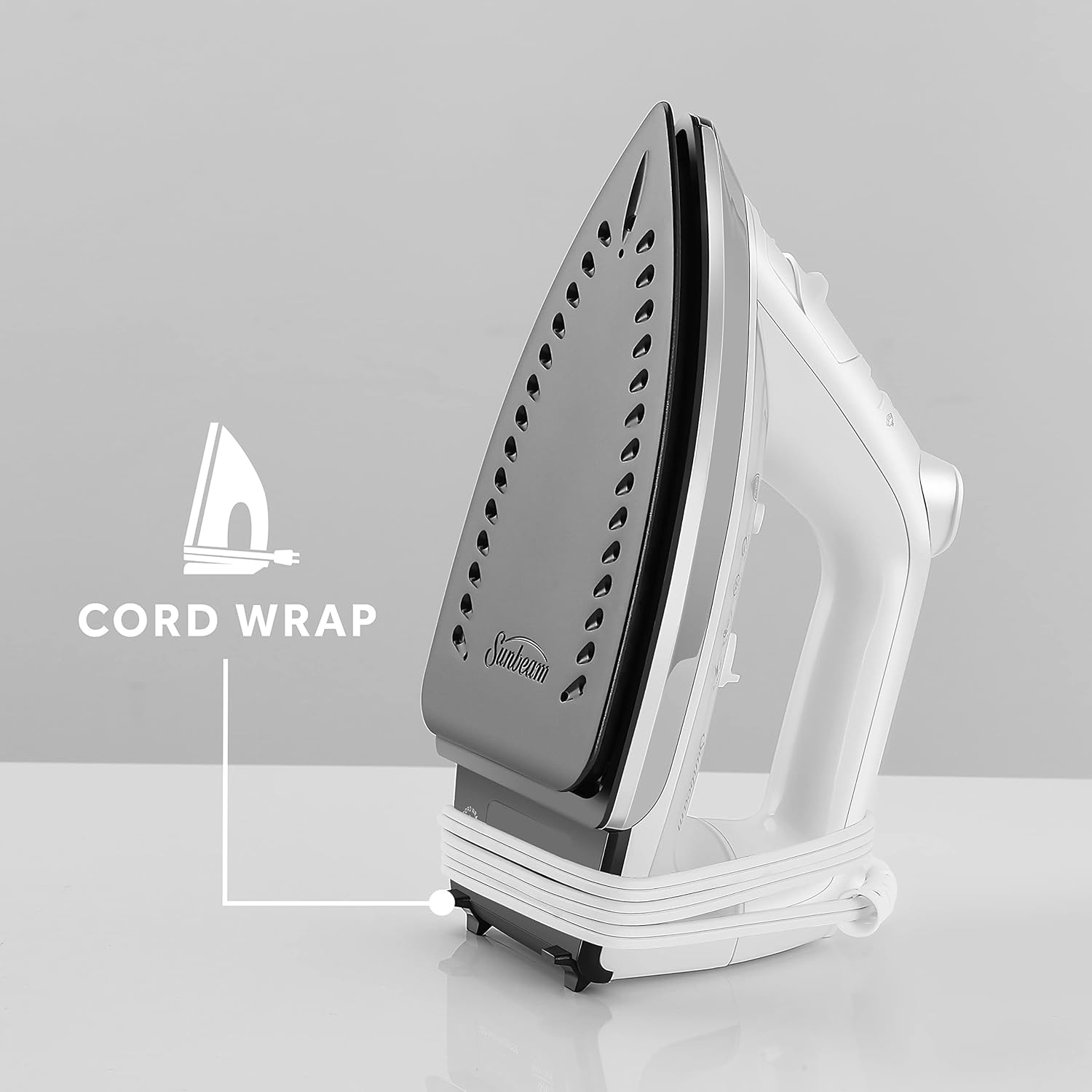Sunbeam Classic Steam Iron - 1200 Watt Anti-Drip Nonstick Soleplate | 8' Swivel Cord & Auto Shut-Off
