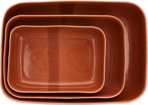Fortessa Nosse Svelte Stoneware Bakeware Set - 3 Piece Terracotta Collection