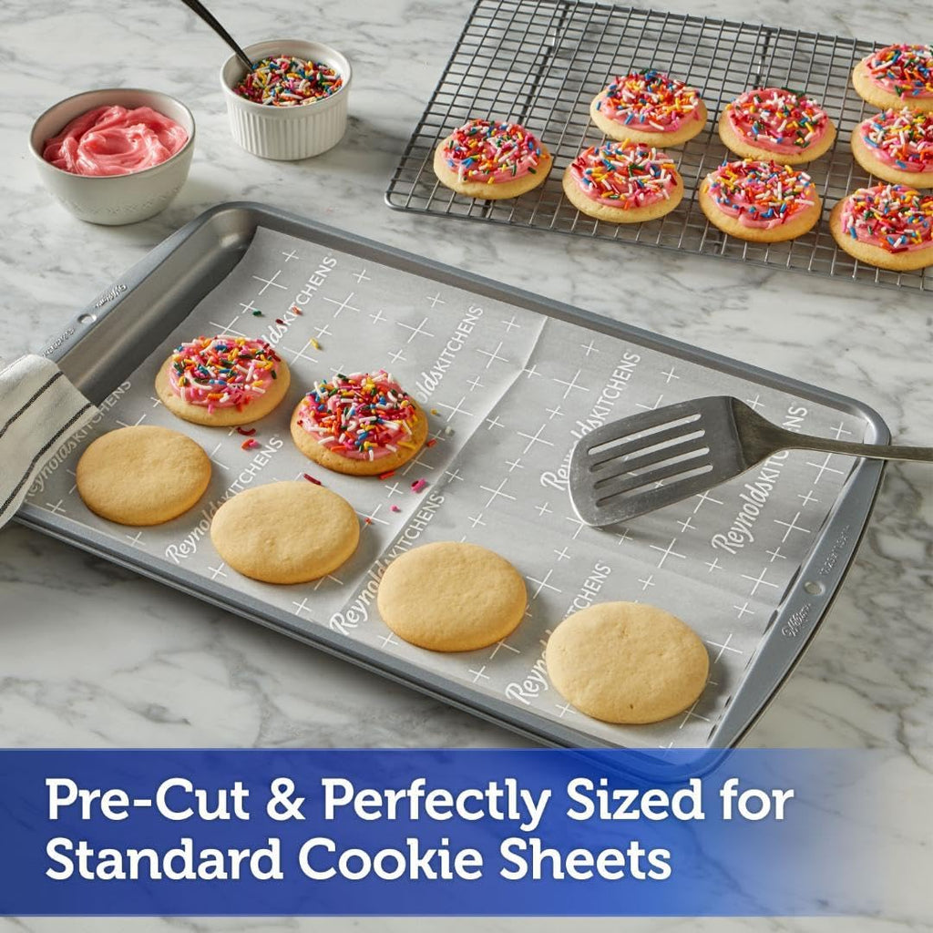 Reynolds Kitchens Baking Parchment Paper Sheets - Pre-Cut & Oven-Safe Up to 425°F | 12" x 16", 22 Count