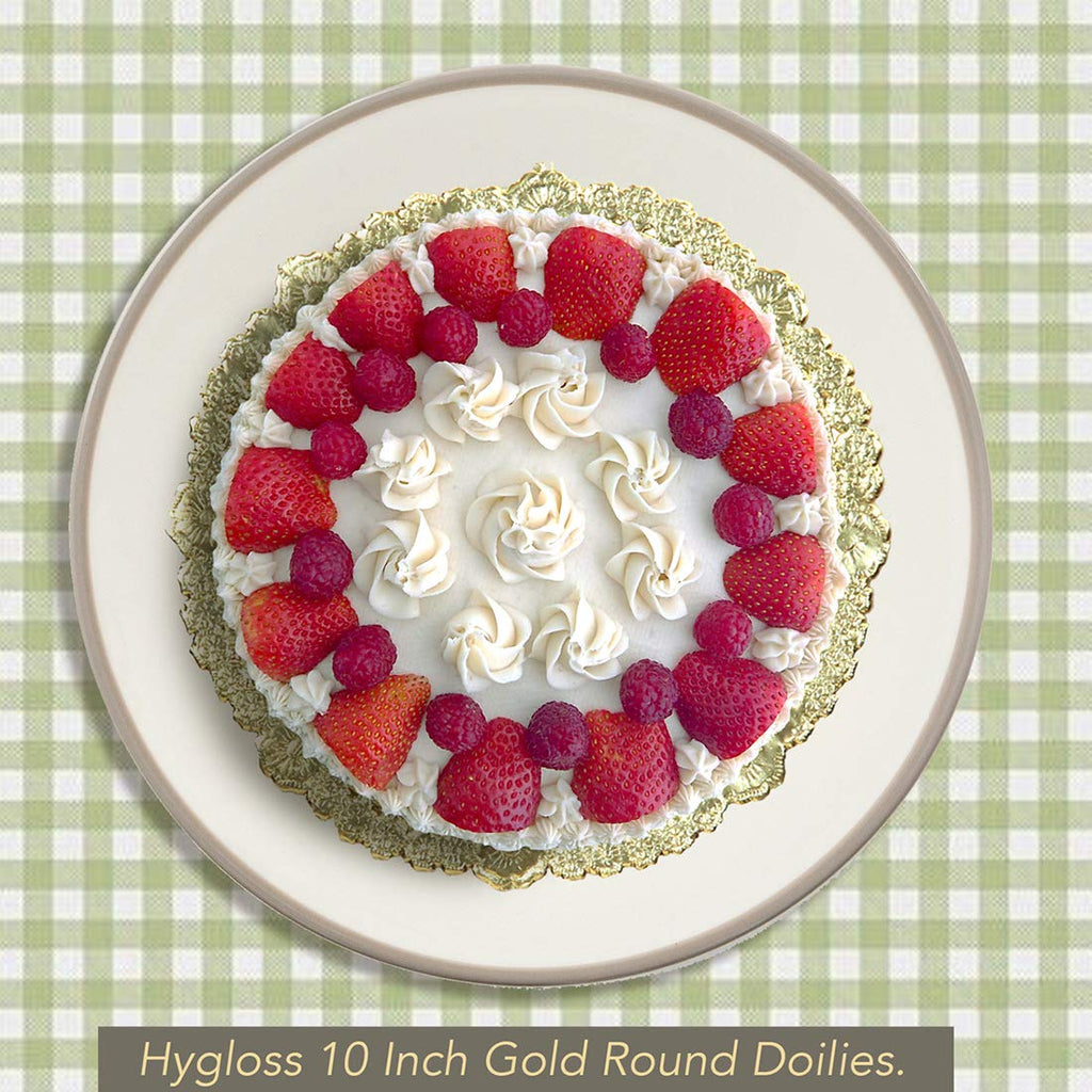 Hygloss Products 10 Inch Gold Foil Doilies - Round Doilies Made in the USA, 12 Pack