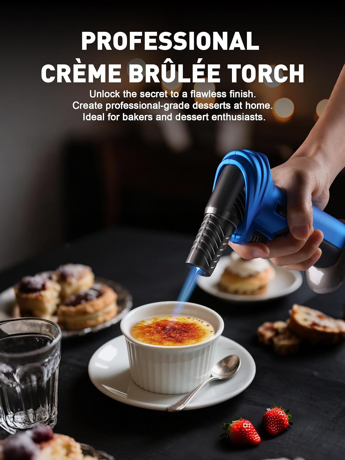 SMART JERRY Mini Torch Gun - Windproof Butane Lighter with Safety Lock | Adjustable 1500℃ Flame for Cooking, BBQ, and Soldering
