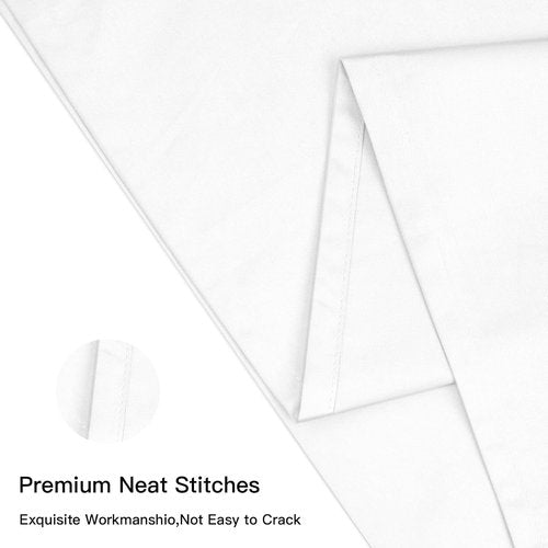 Deep Dream 100% Cotton Queen Pillowcases - Set of 2, 600 Thread Count, White, 20x30 Inches