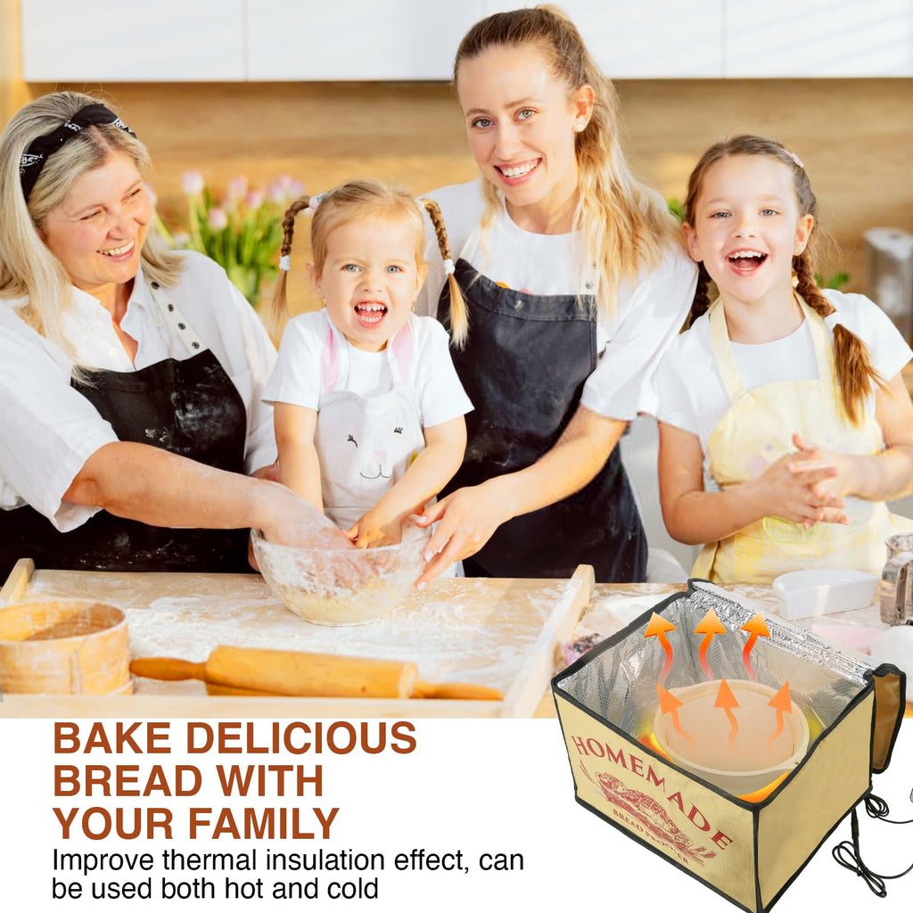 BLUBYEES Bread Proofing Box with Heater for Precise Temperature Fermentation, Folding Zippered Dough Proofer Warming Box for Bread, Pizza, Sourdough, Yogurt and Handmade Soap