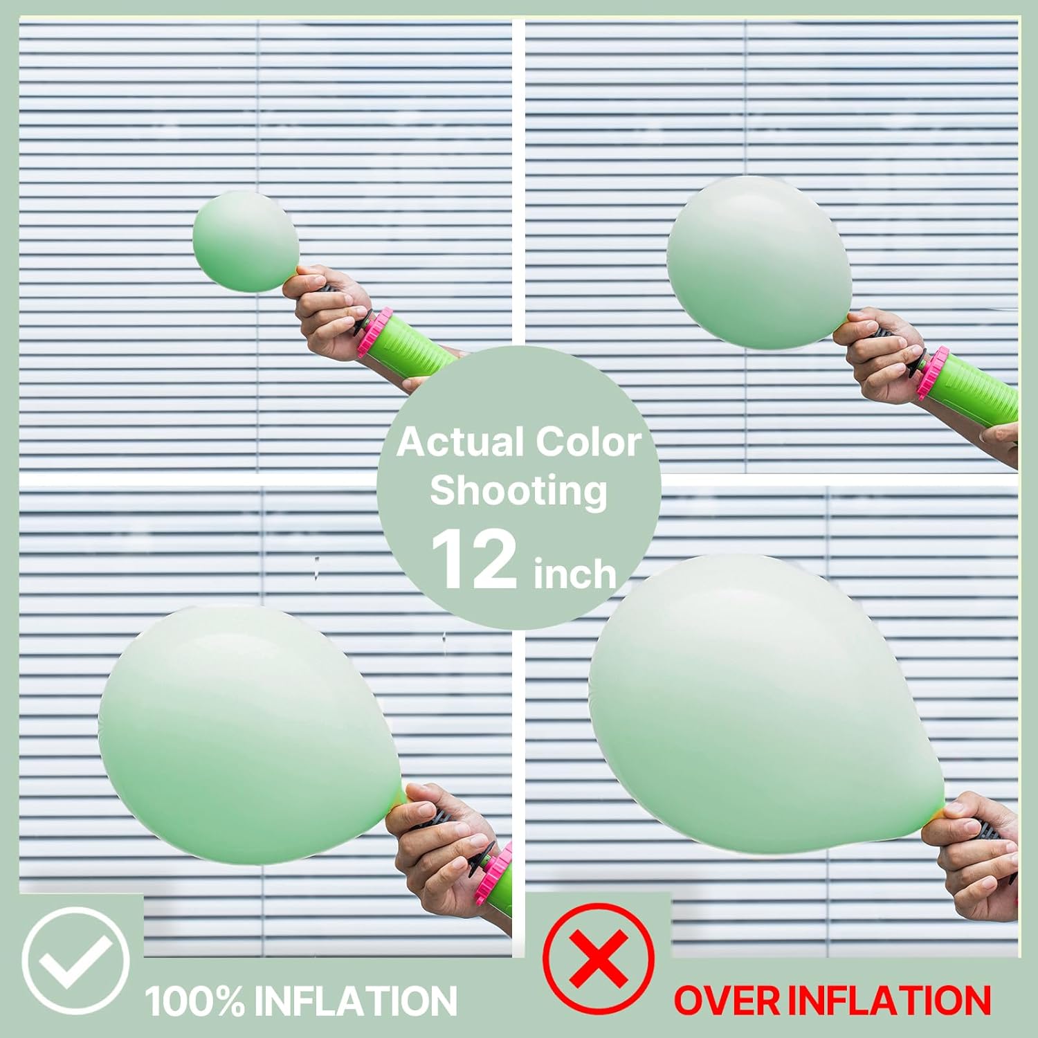 PartyWoo Mint Green Balloons - 50 Pcs 12 Inch Pastel Latex Helium Balloons for Celebrations
