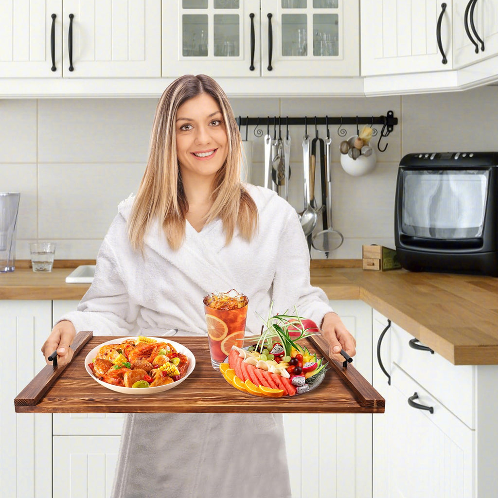 WAUTENANTY Noodle Board Stove Cover, Thick Wood Stove Top Cover Board with Handles Crafted from Solid Pine Wood, Stove Top Covers for Electric Stove & Used As A Sink Cover for Counter Space(Burlywood)