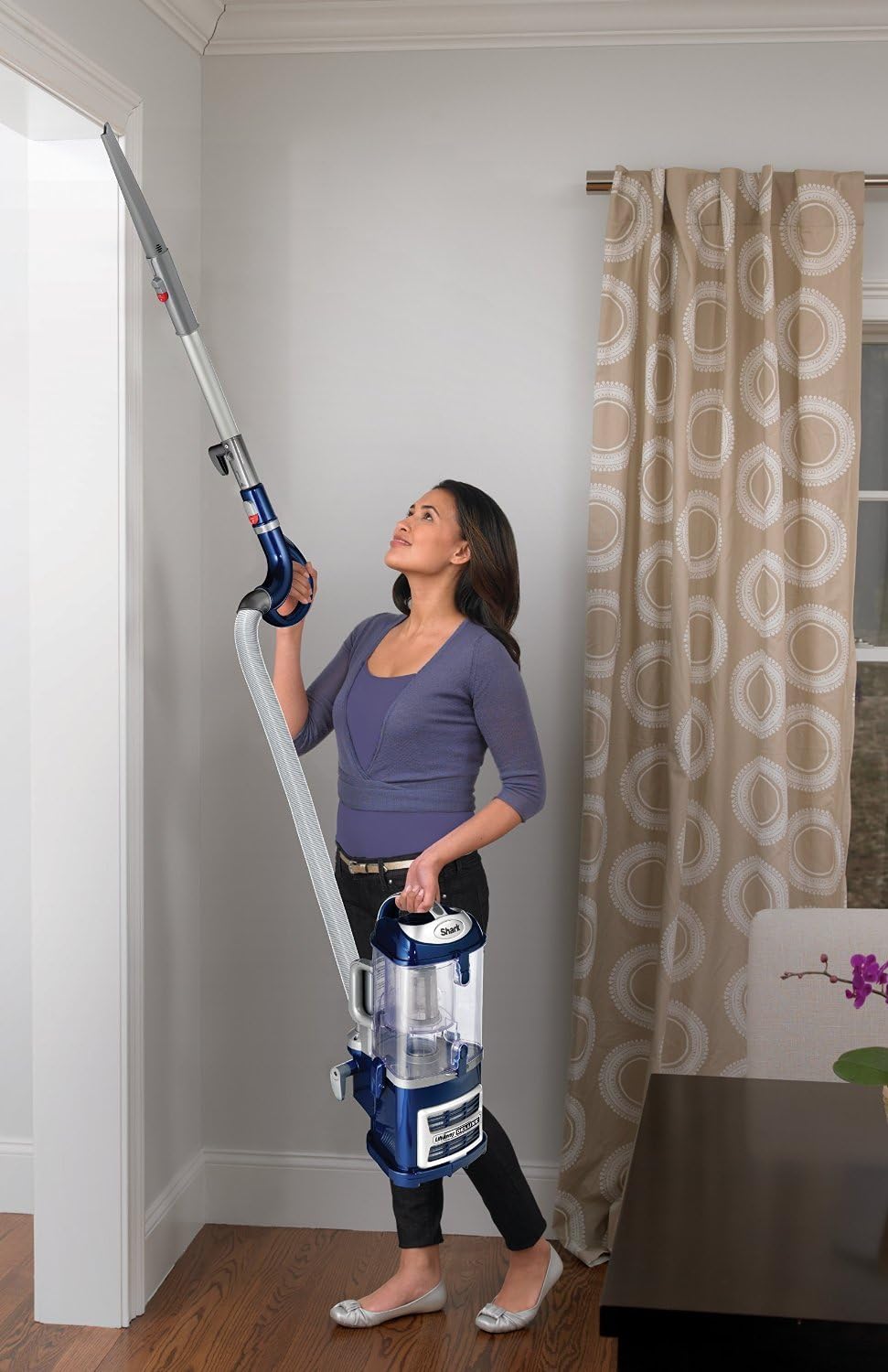 Shark NV360 Navigator Lift-Away Deluxe Vacuum - HEPA Filtration | Blue Color (Renewed)