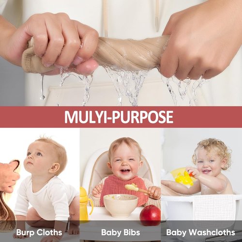 MIGIOL Muslin Burp Cloths - 100% Cotton, Soft & Absorbent Baby Burp Cloths | Pack of 12 Mixed Colors