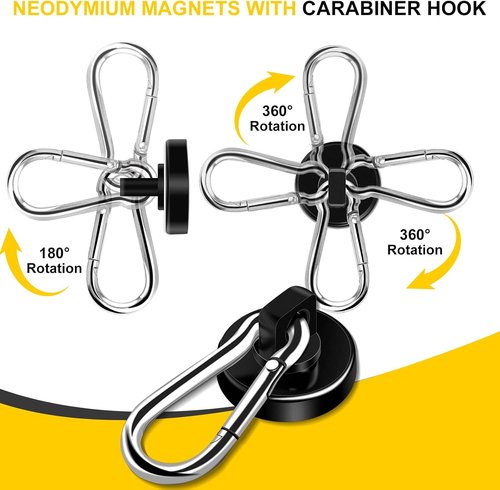 DIYMAG Magnetic Hooks - 70LBS Heavy Duty Neodymium Magnets for Home, Office & Travel | 15-Pack