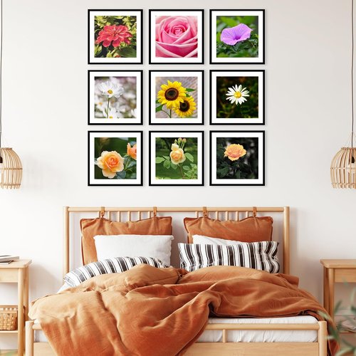 JCJMY 18-Pack 12x12 Picture Frames - Black Gallery Wall Frame Set for 10x10 or 12x12 Photos