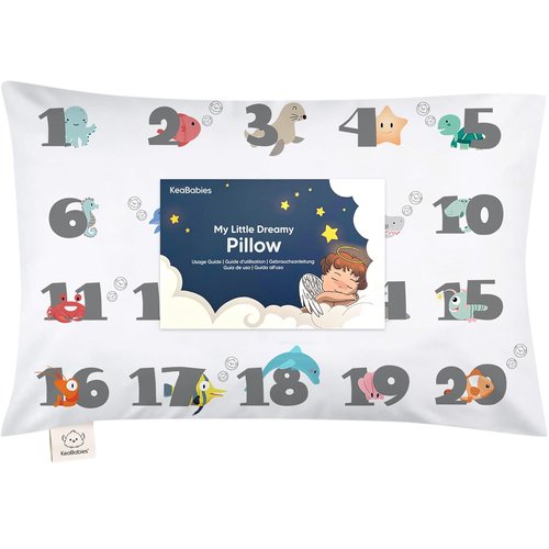 **My Little Dreamy Toddler Pillow - Organic Cotton Travel Bed Pillow with Soft, Breathable Pillowcase | 13x18 Inches for Ages 2-5**