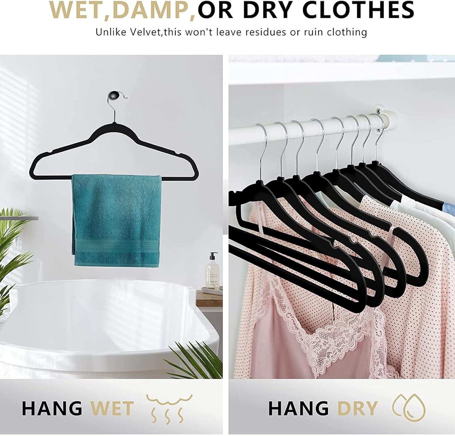 Ultra-Thin Plastic Clothes Hangers by [Brand Name] - Space-Saving Non-Slip Design | 50 Pack, 17.7 Inch, Grey