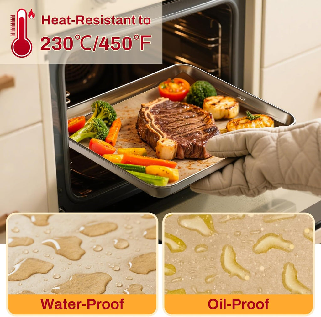 Unbleached Parchment Paper Sheets by [Brand Name] - 200 Pcs, 12x16 Inch, Non-Stick for Baking & Cooking