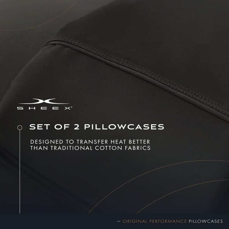 SHEEX Original Performance Cooling Pillow Cases, Ultra-Soft Pillow Case Set, 2 Cooling Pillow Covers, Standard, Graphite