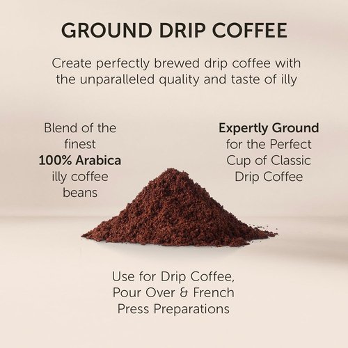 Illy Classico Ground Coffee - Medium Roast With Chocolate & Caramel Notes, 100% Arabica, 8.8 Oz