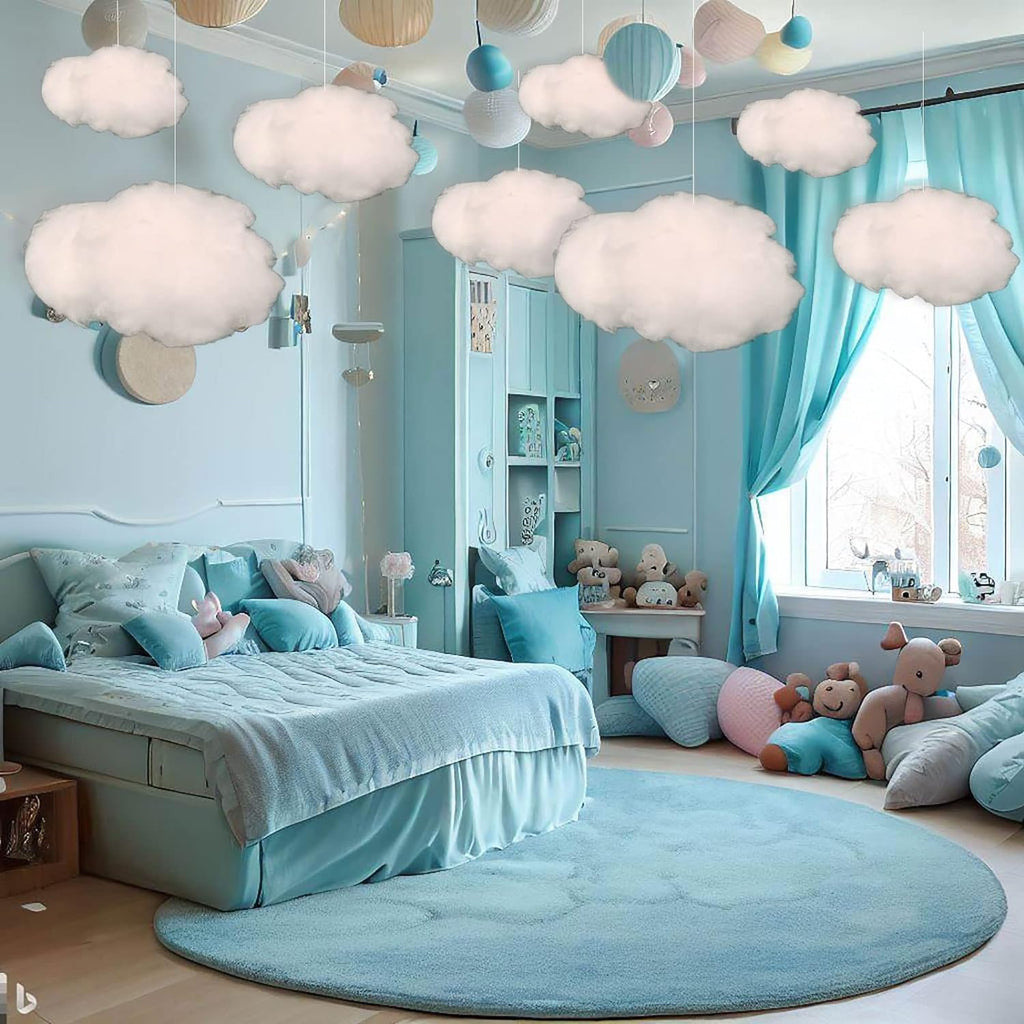 Skiennix 12 Pcs Artificial Cloud Props - 3D Hanging Decorations for Weddings & Parties | Small, Medium, Large