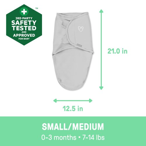 SwaddleMe by Ingenuity Original Swaddle - Size Small/Medium, 0-3 Months, 3-Pack (Floating Geo)