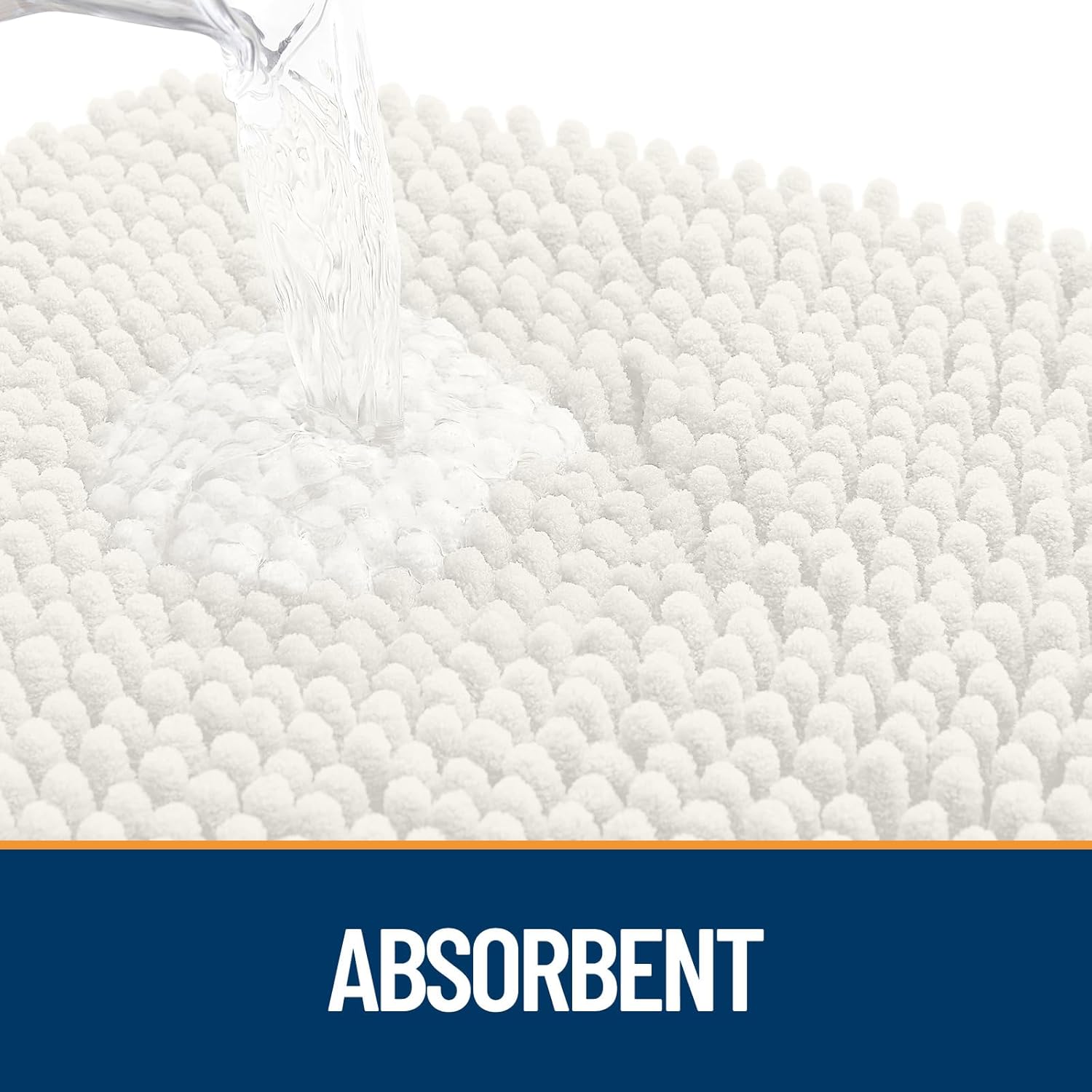 OLANLY Dog Door Mat - Absorbent Non-Slip Chenille Mat for Muddy Paws | 40x32, Quick Dry, Ivory