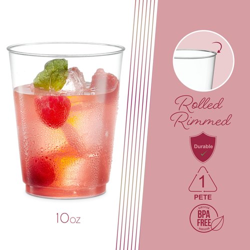 PLASTICPRO Disposable Plastic Tumblers (Clear, 50)